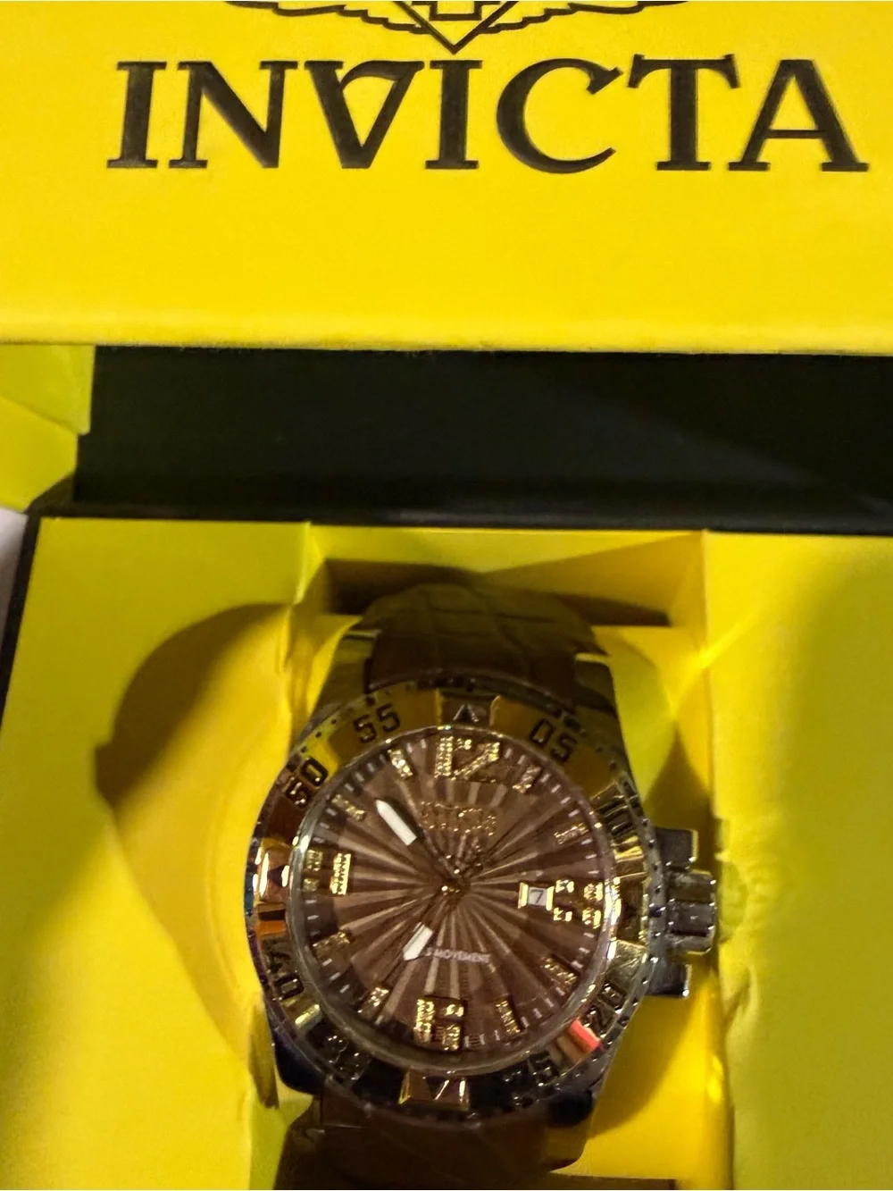 Mens Invicta Reserve 50mm Leather Reserve Excursion Diamond Watch 42628